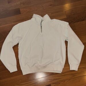 EUC Brandy Melville White Half-Zip Sweater